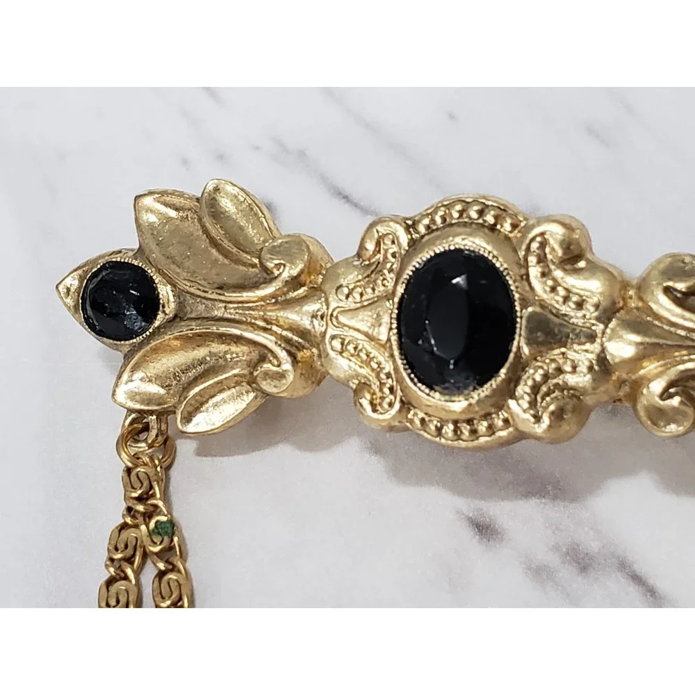 Vintage Hair Clip Metal French Barrette Victorian Withy Gothic Romantic 50's